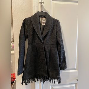 Billabong fringe black coat. Size small. Good condition.